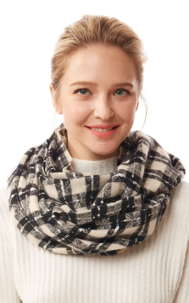 LOF1252 Plaid Super Soft Infinity Scarf