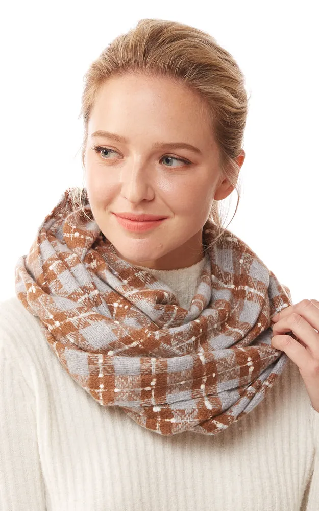 LOF1252 Plaid Super Soft Infinity Scarf