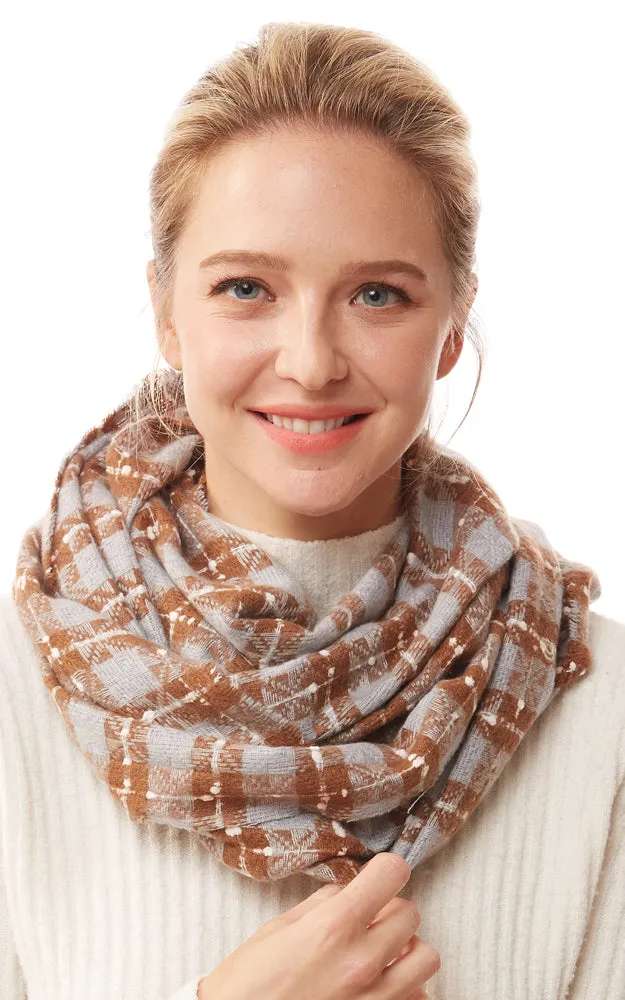 LOF1252 Plaid Super Soft Infinity Scarf