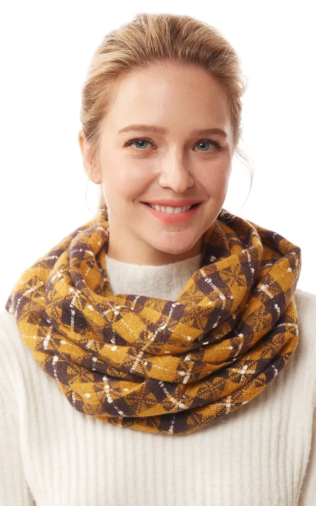 LOF1252 Plaid Super Soft Infinity Scarf