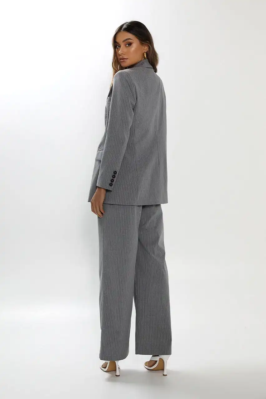 Madison The Label Ricky Blazer Pinstripe - Grey