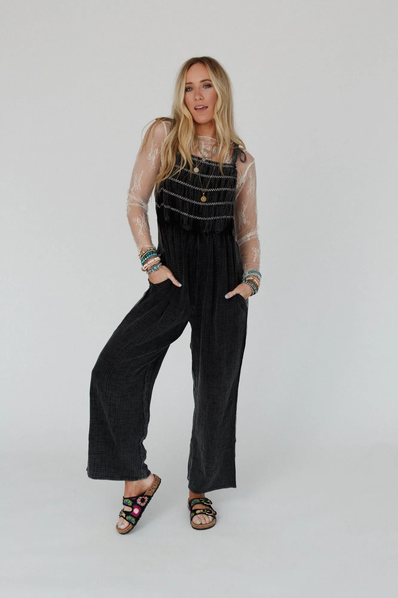 Make It Count Wide Leg Jumpsuit - Black