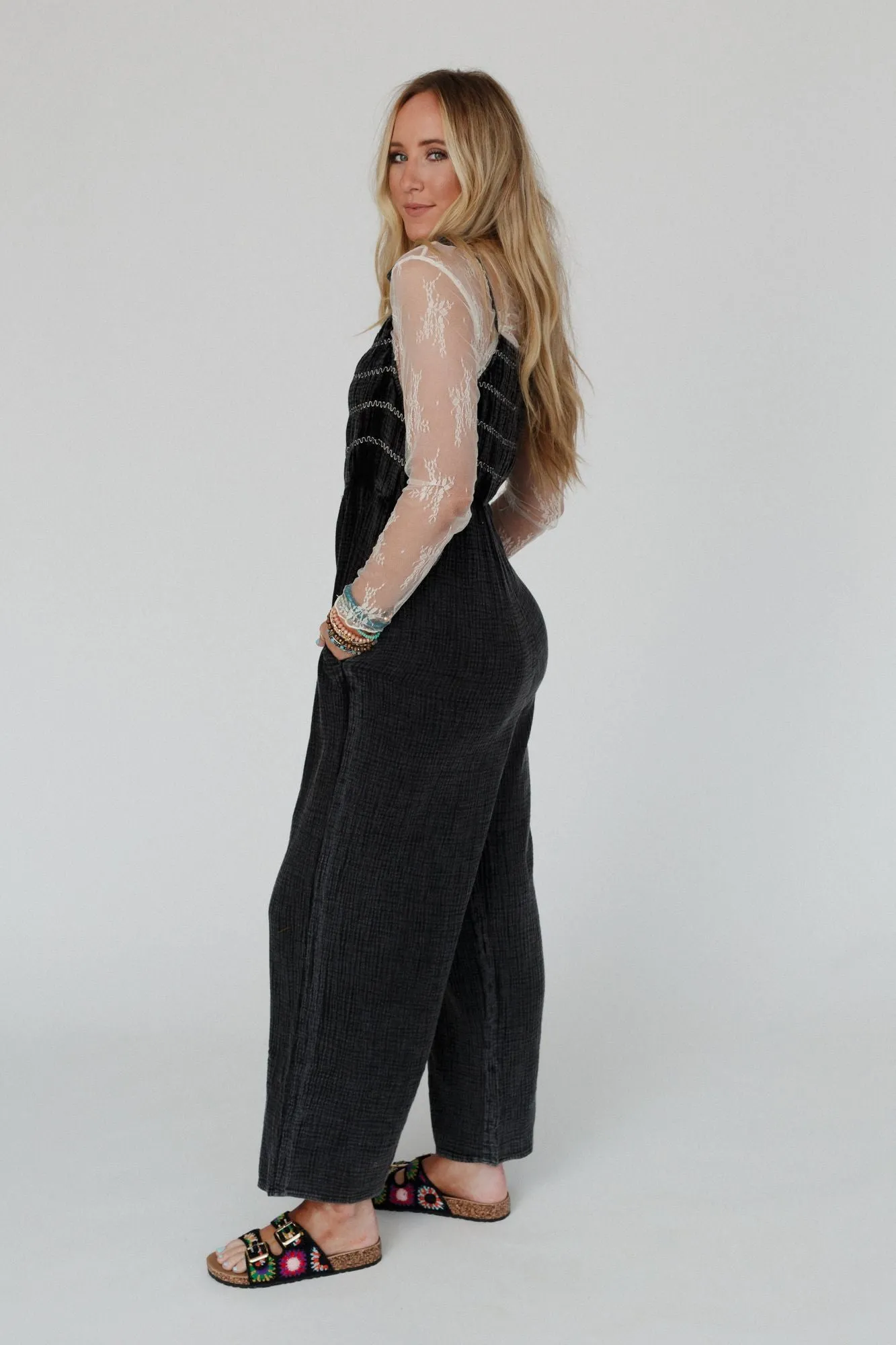 Make It Count Wide Leg Jumpsuit - Black