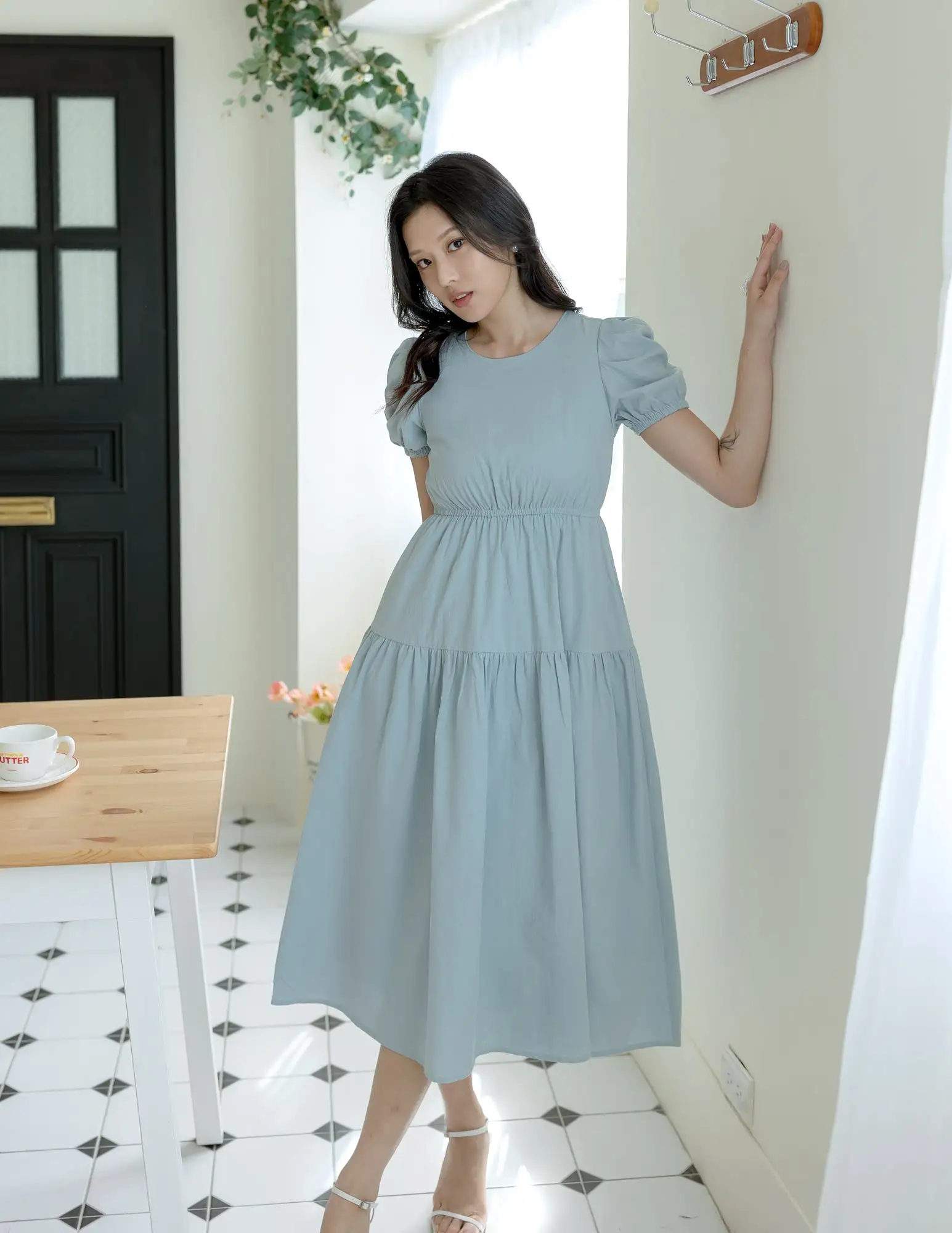 Matilda Tiered Dress in Blue