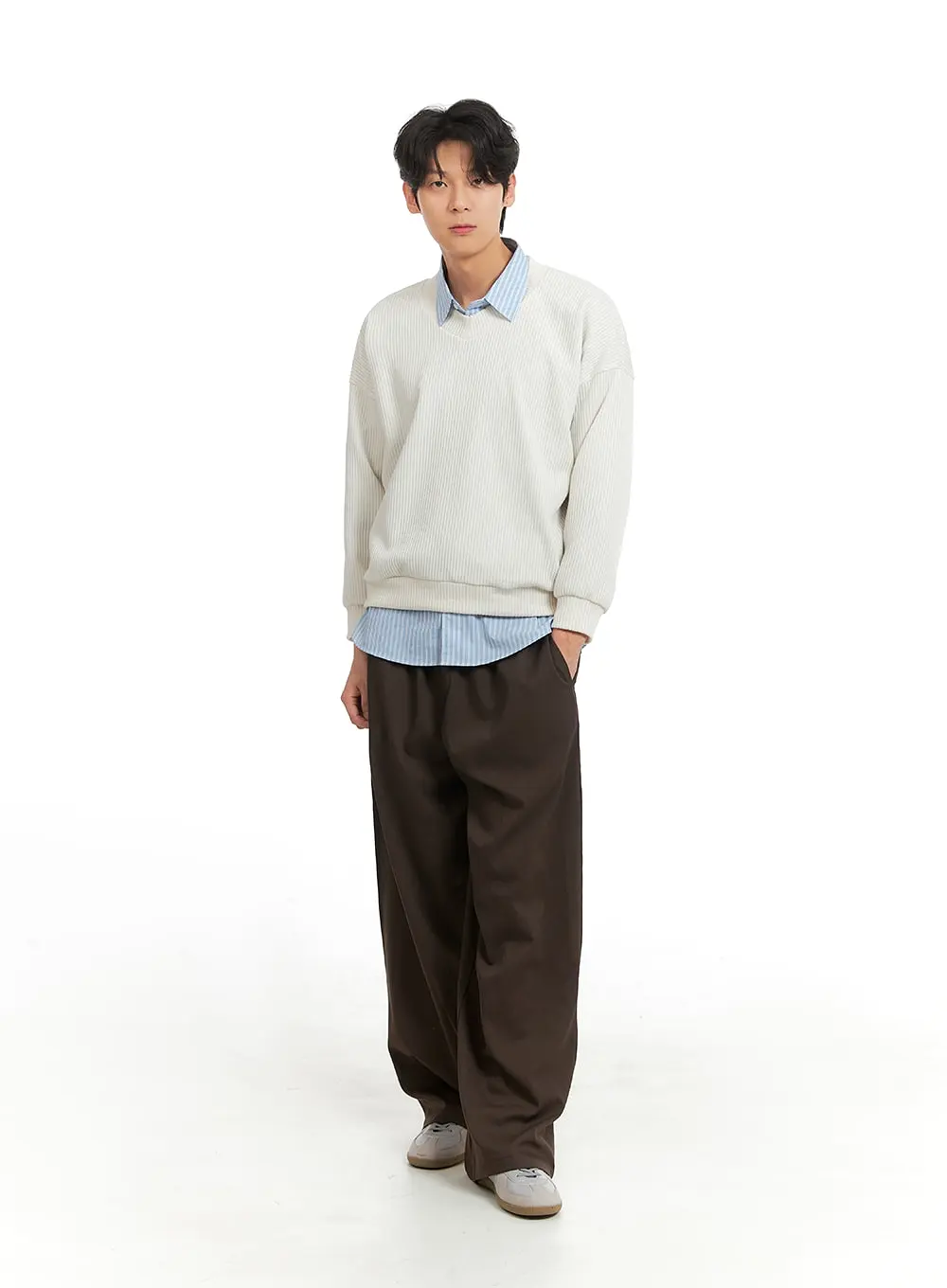 Men's Banded Wide Leg Trousers IA401