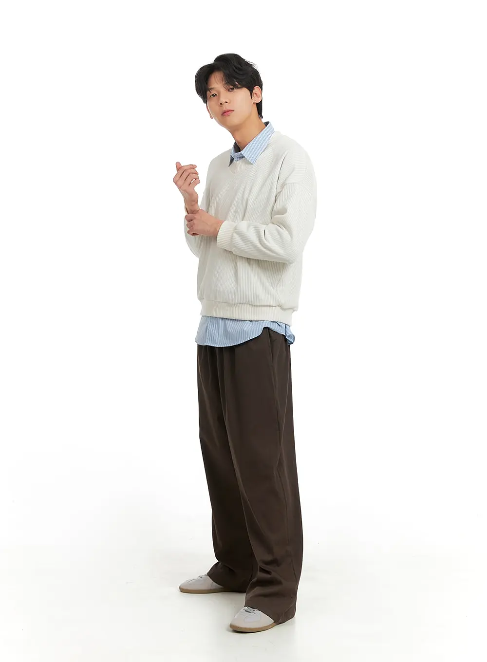 Men's Banded Wide Leg Trousers IA401