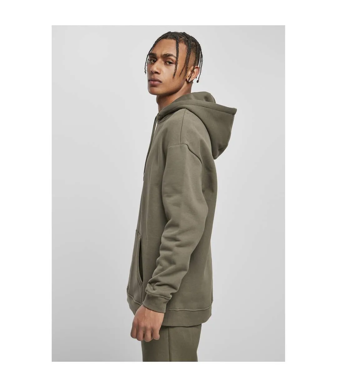 Mens basic oversized hoodie olive Build Your Brand