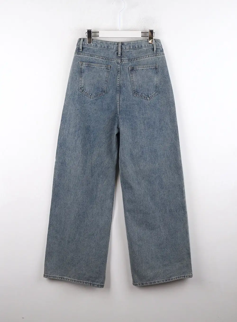 Mid Waist Washed Button Wide Leg Jeans OD320