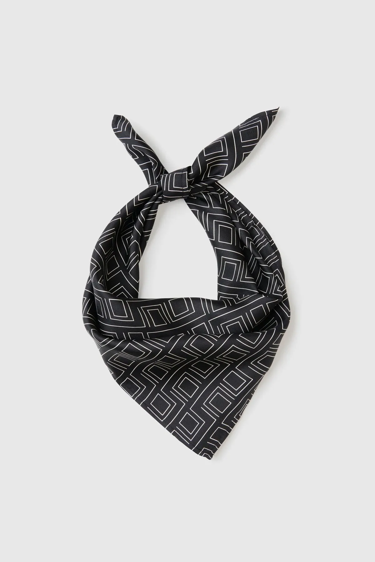 MONOGRAM SILK SCARF | BLACK