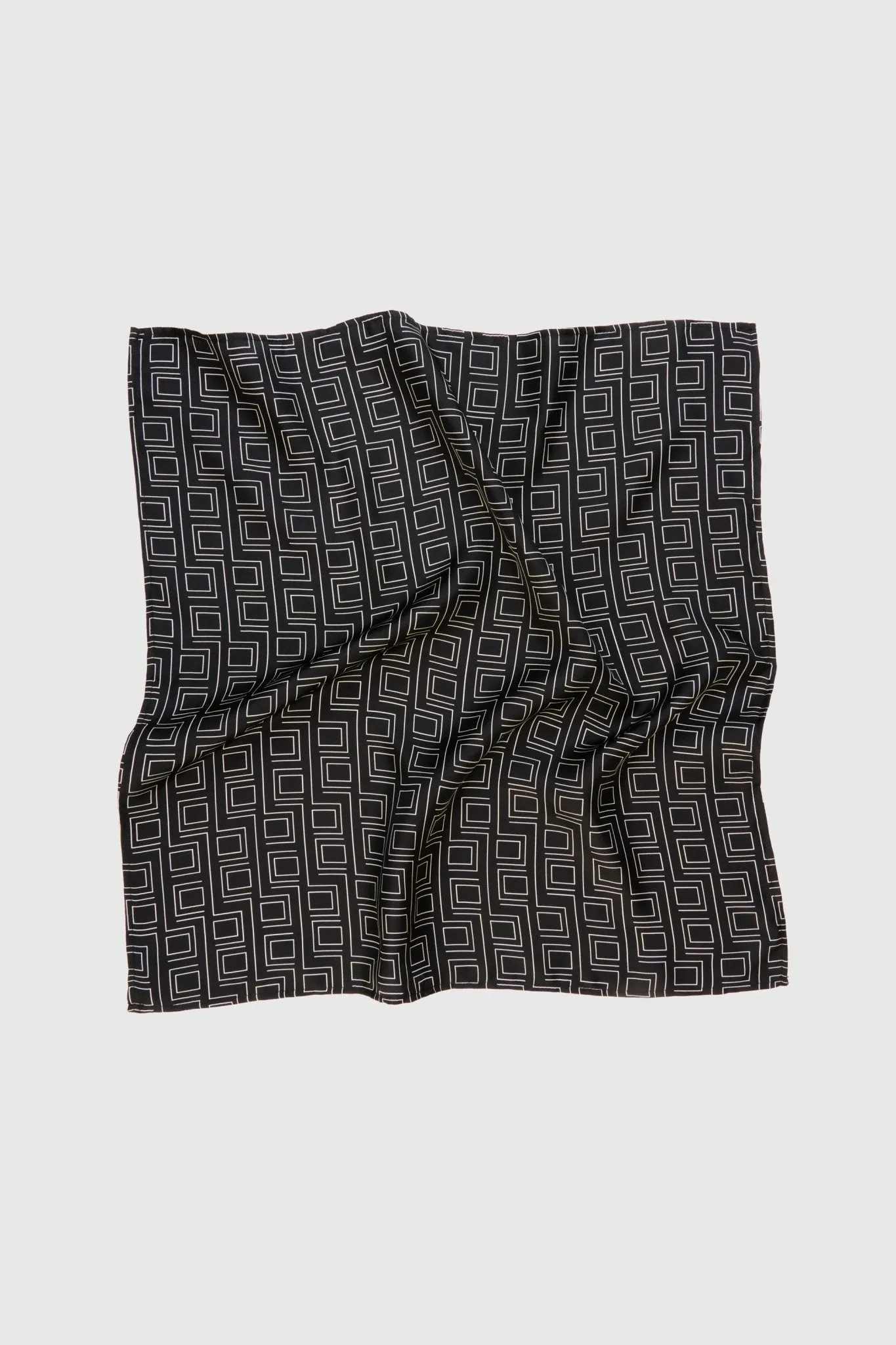 MONOGRAM SILK SCARF | BLACK