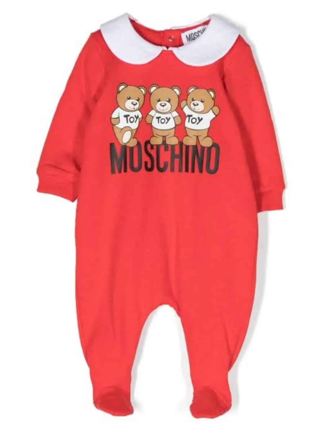 Moschino Romper Triple Bear Logo Red