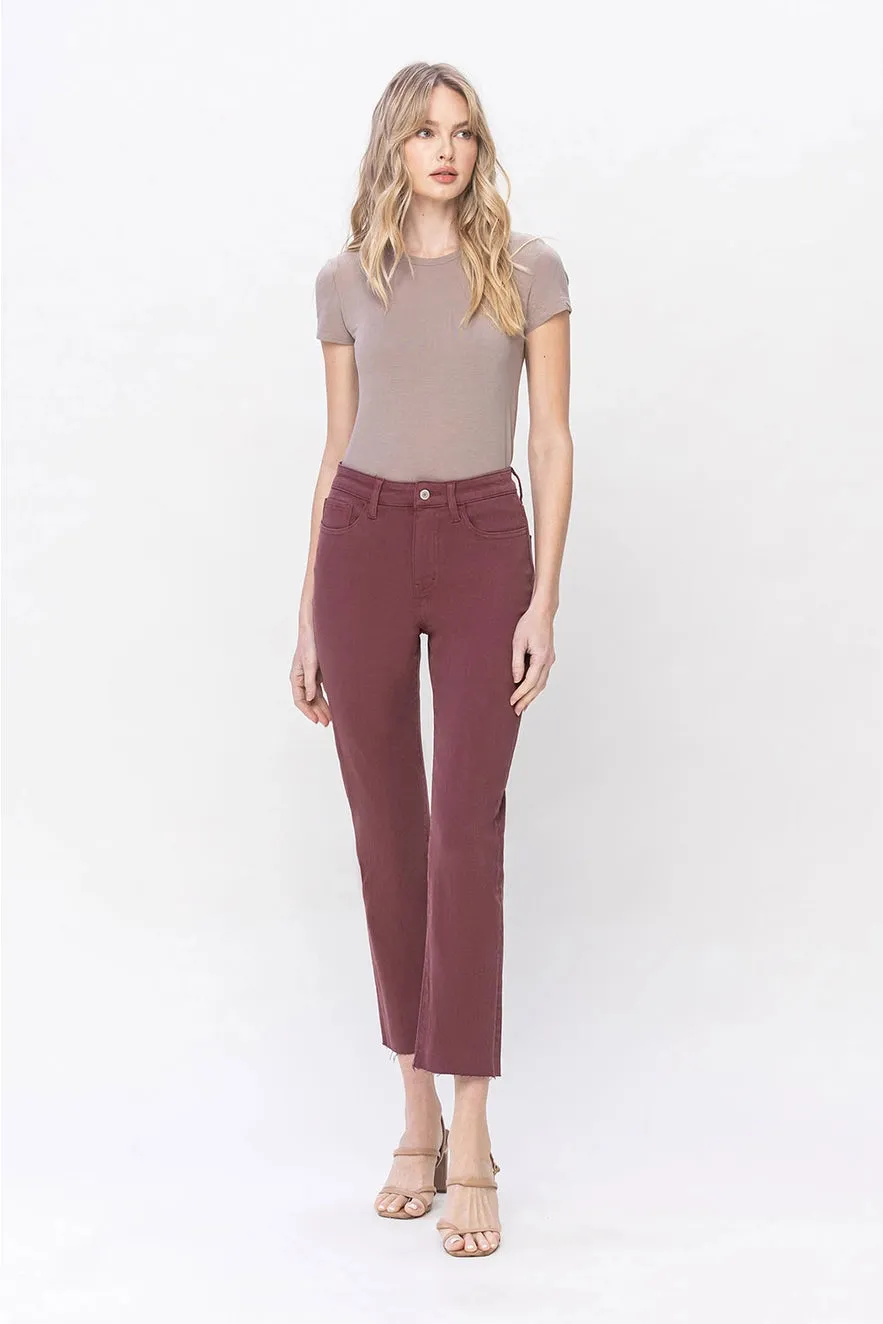 Muncie Cropped High Rise Slim Straight Denim