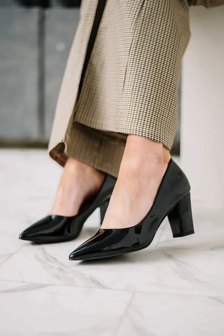 Olympia Slick Block Heels | Black