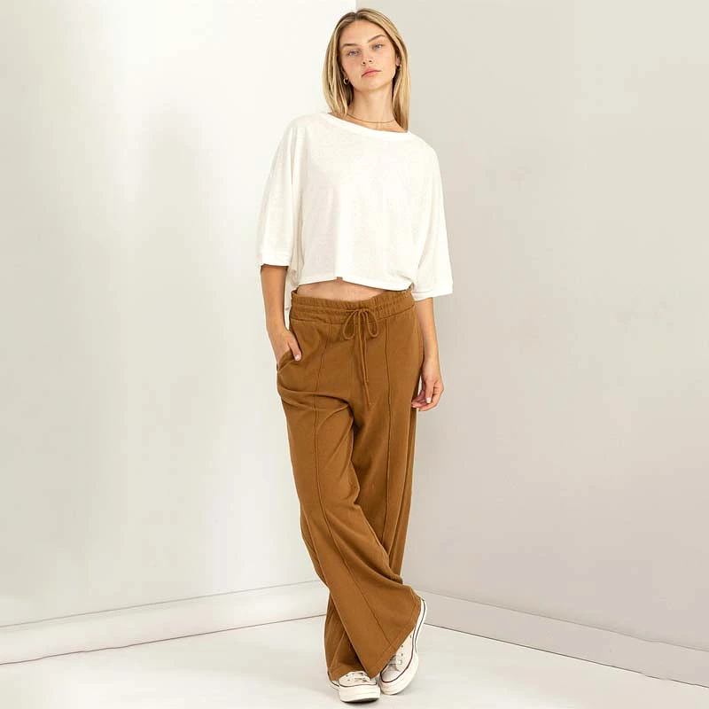 Oversized Drop Shoulder Cropped Basic Tee