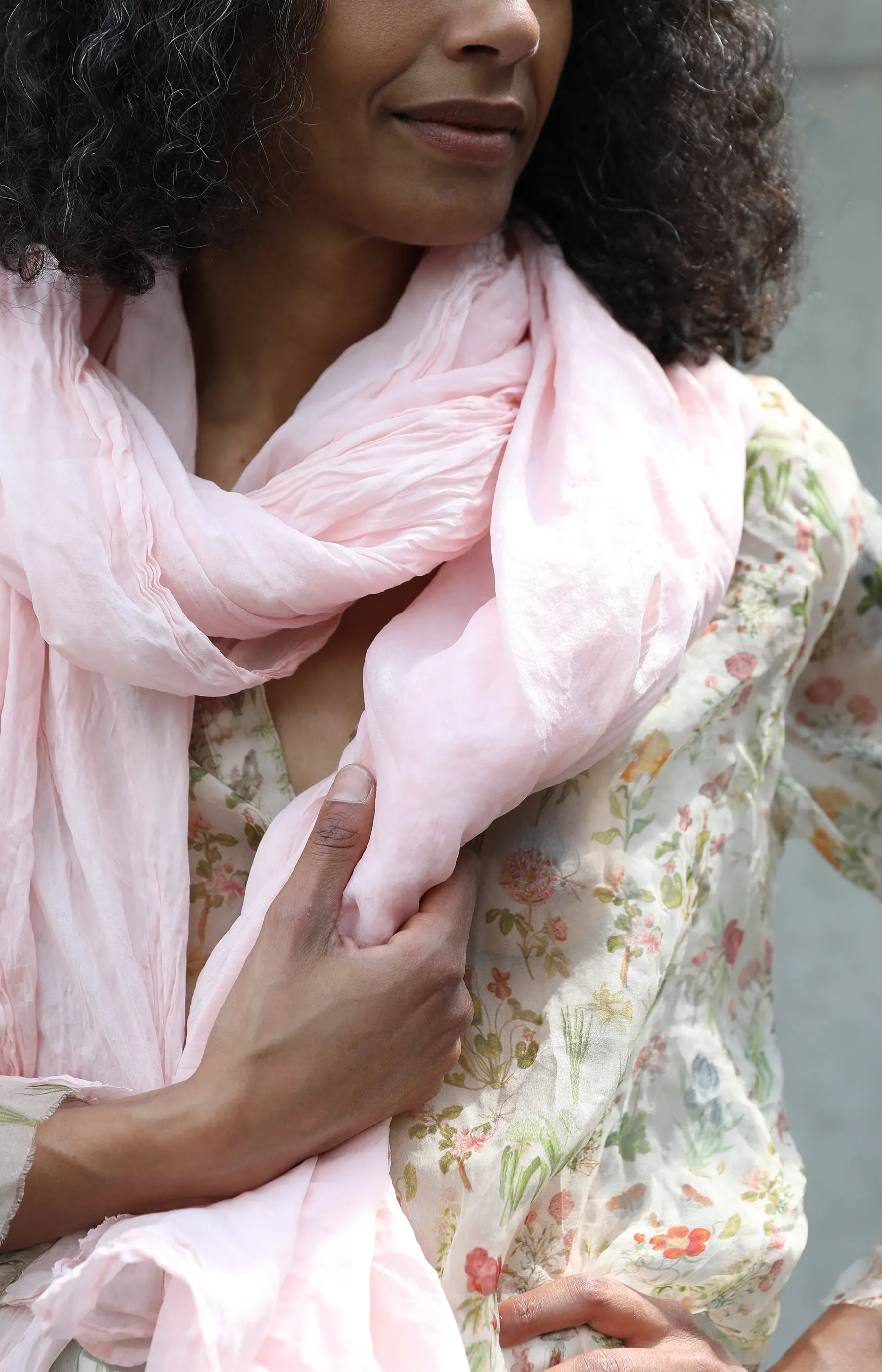 Pale Pink Silk Scarf