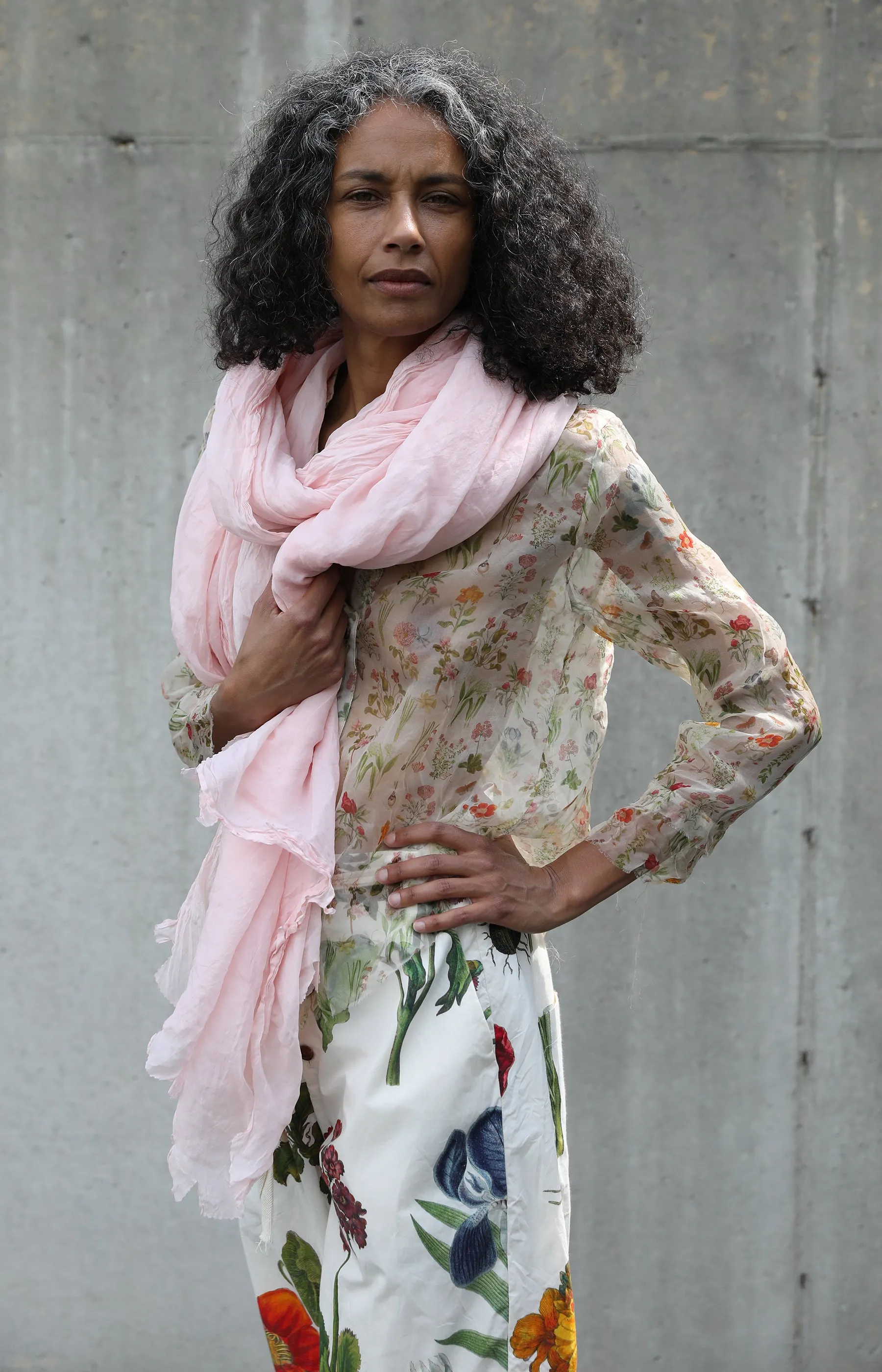 Pale Pink Silk Scarf