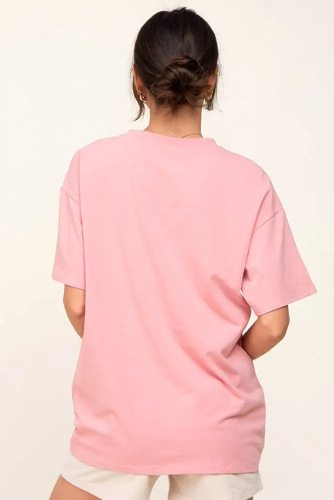 Pink Oversized Basic Tee