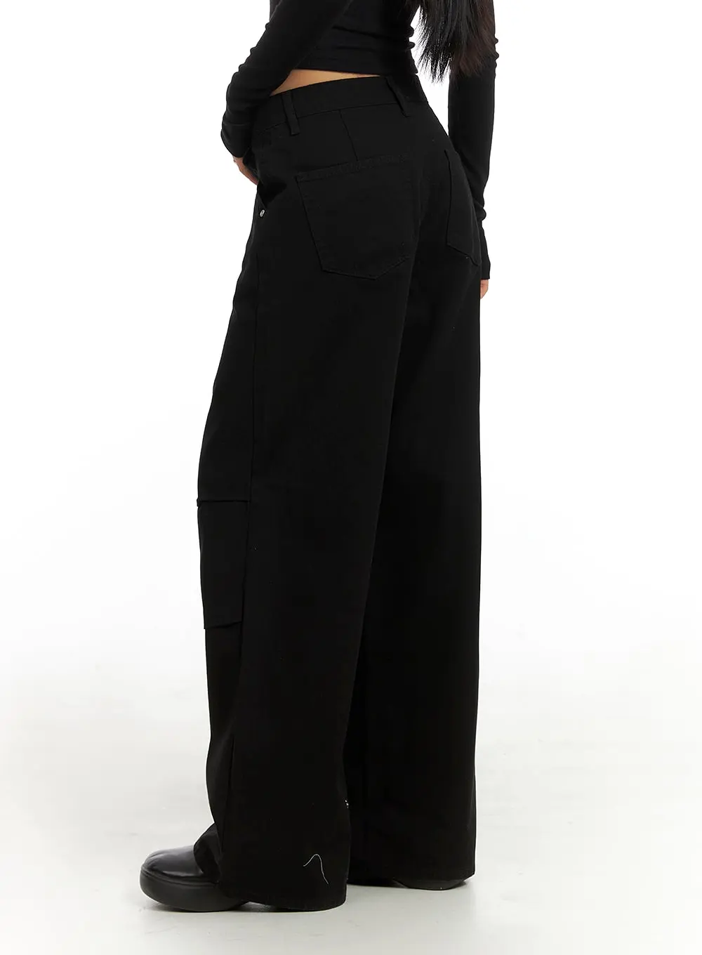 Pintuck Wide Leg Trousers IA417