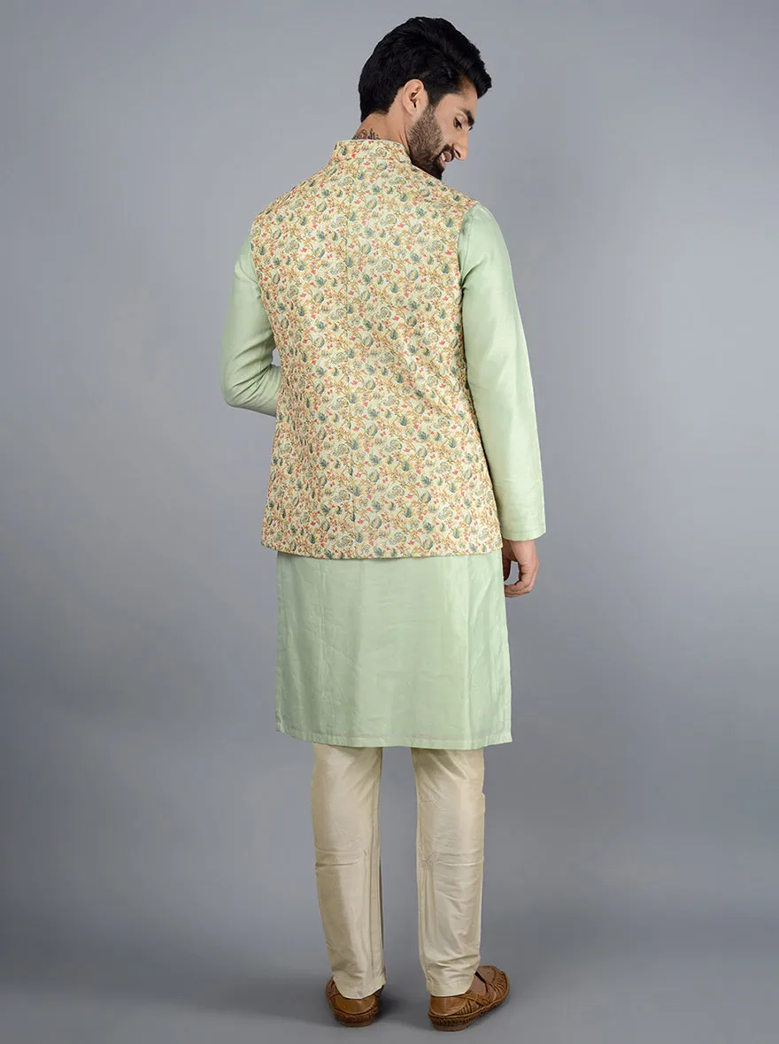 Pista Green Bandhgala Jacket | TULA