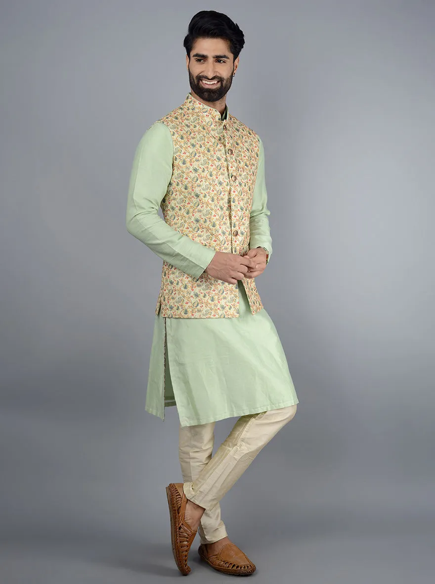 Pista Green Bandhgala Jacket | TULA