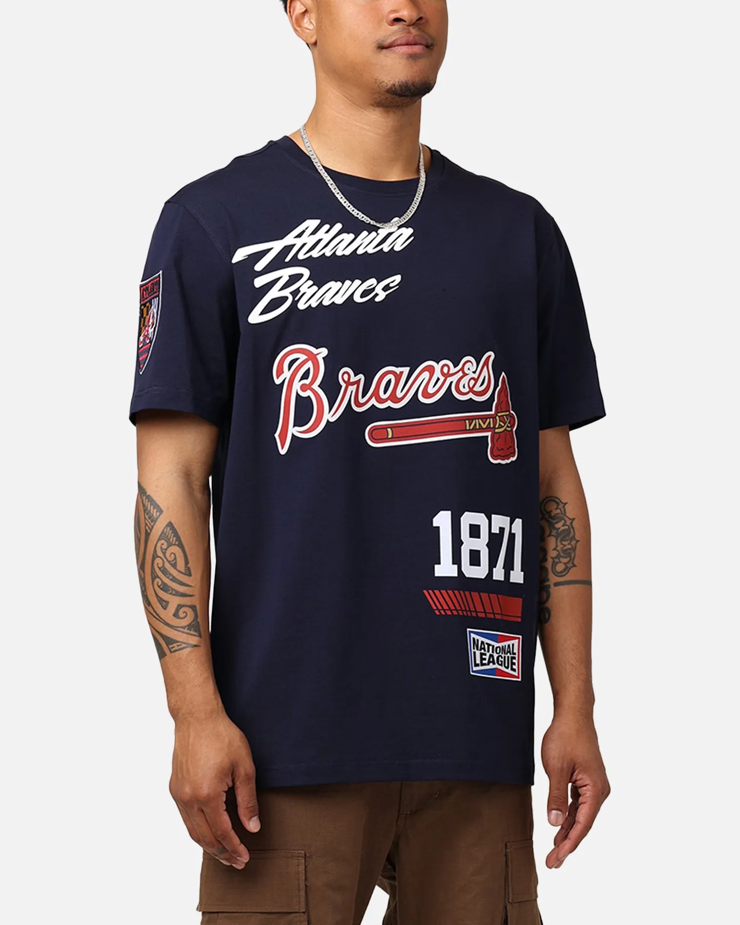 Pro Standard Atlanta Braves Fast Lane SJ T-Shirt Midnight Navy