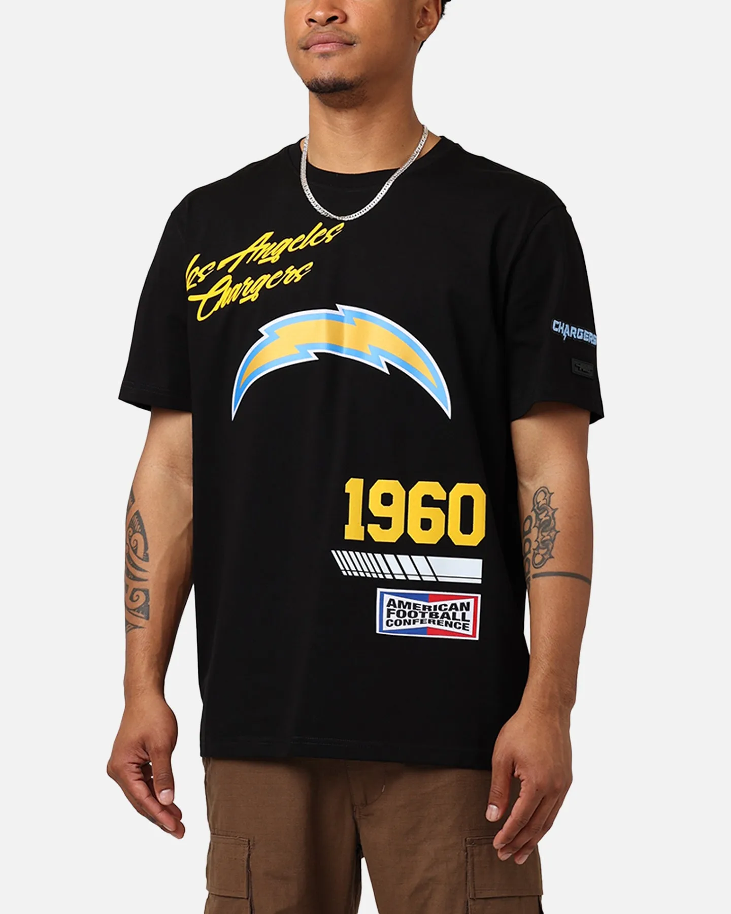 Pro Standard Los Angeles Chargers Fast Lane SJ T-Shirt Black