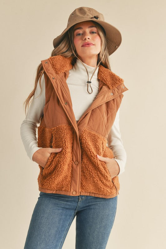 Quilted Sherpa Vest