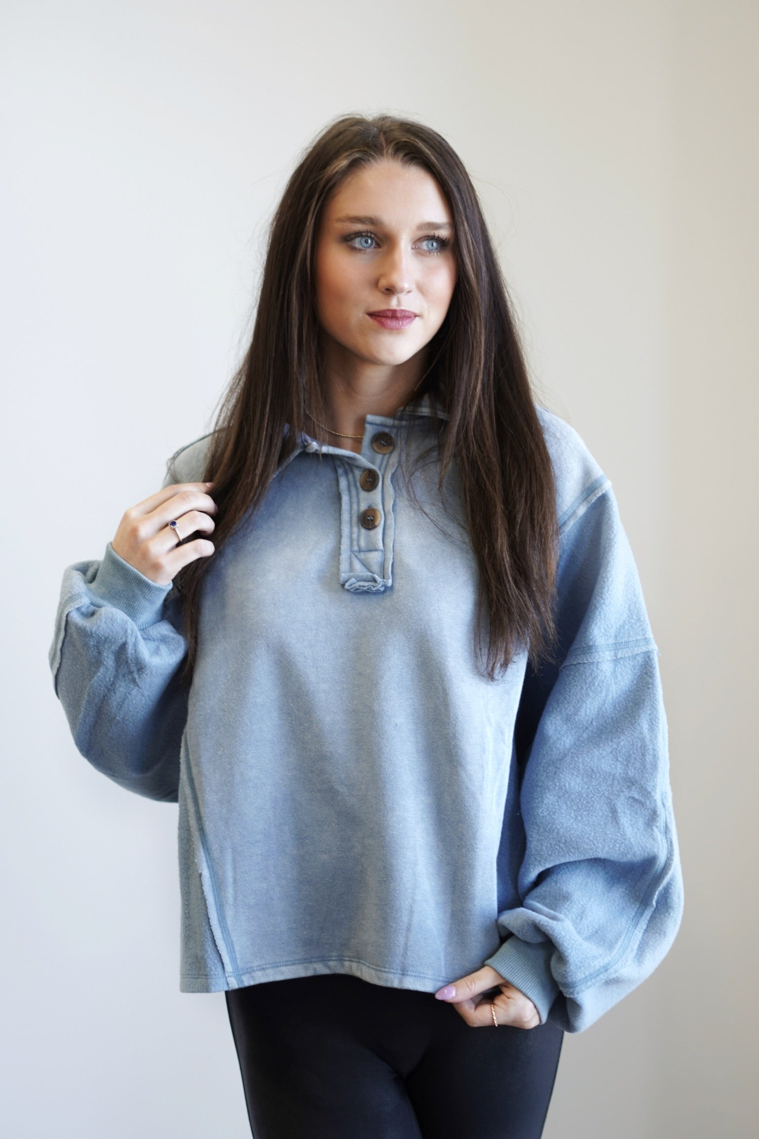 Ready for the Day Raw Hem Pullover