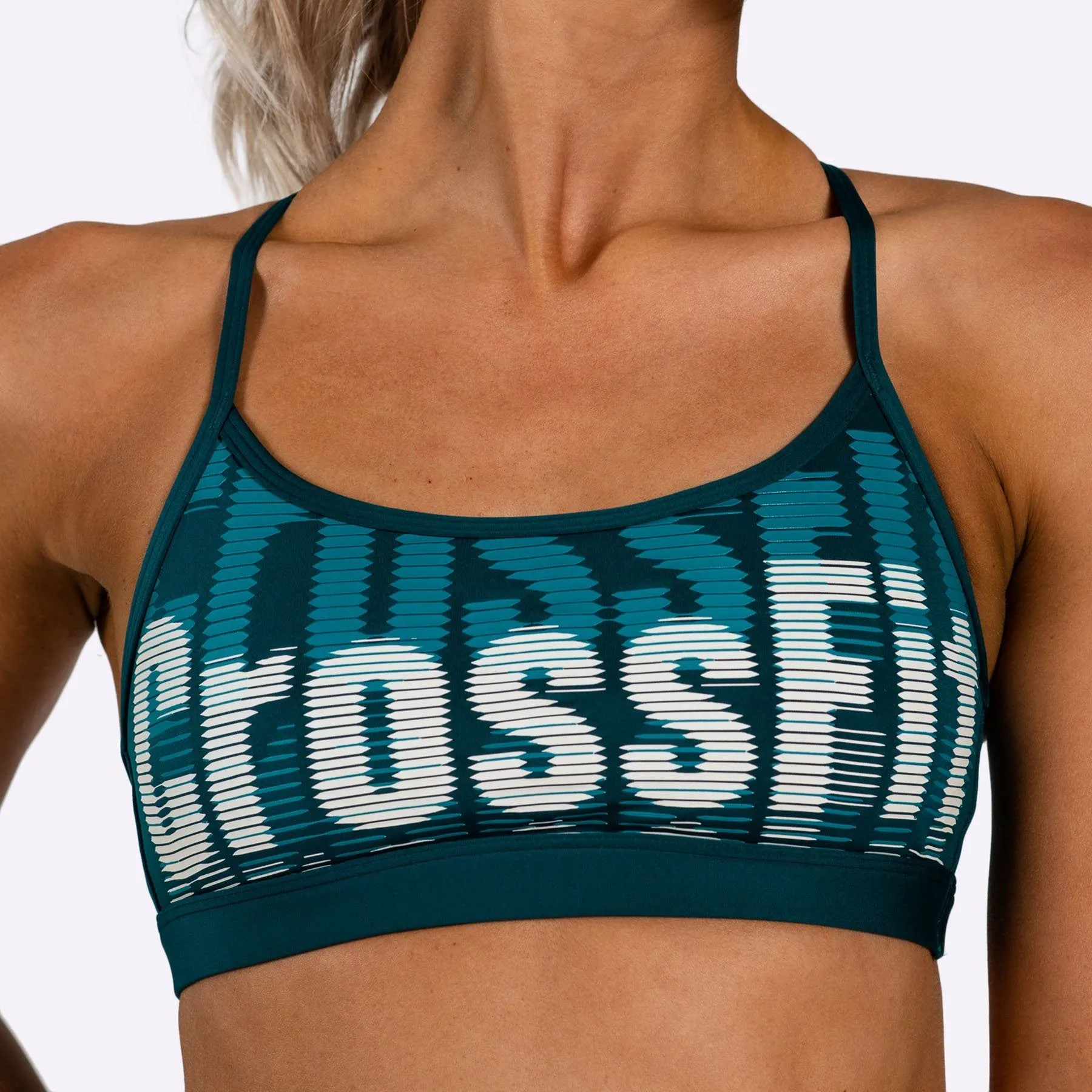 Reebok - Women's CrossFit Medium-Impact Skinny Bra - HERITAGE TEAL