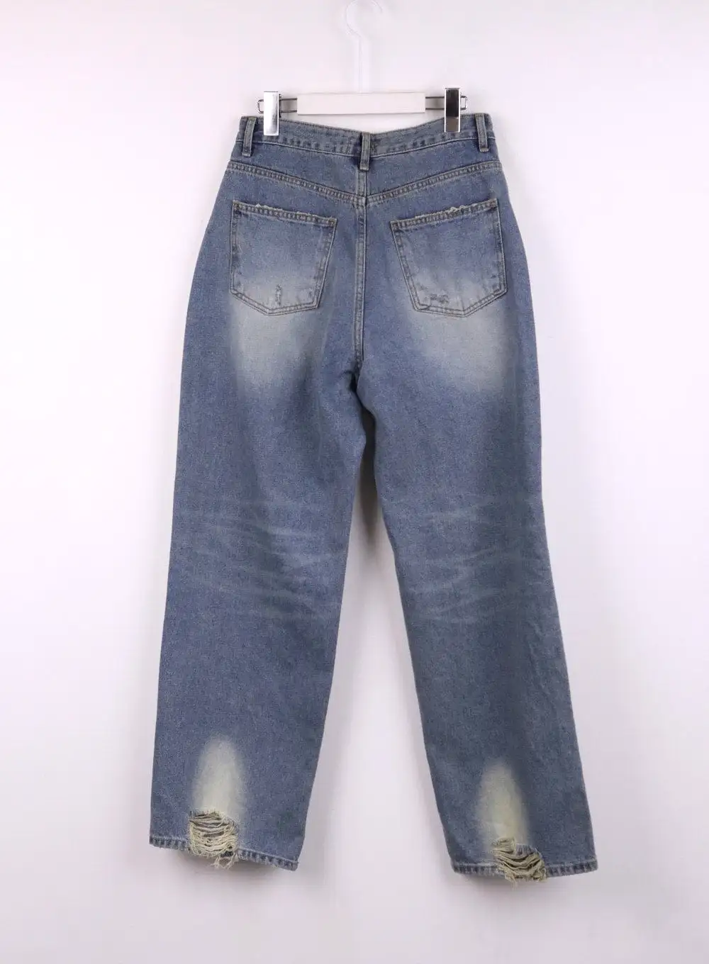 Ripped Washed Wide-Leg Jeans CJ426