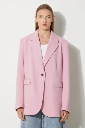 Samsoe Samsoe blazer pink color smooth