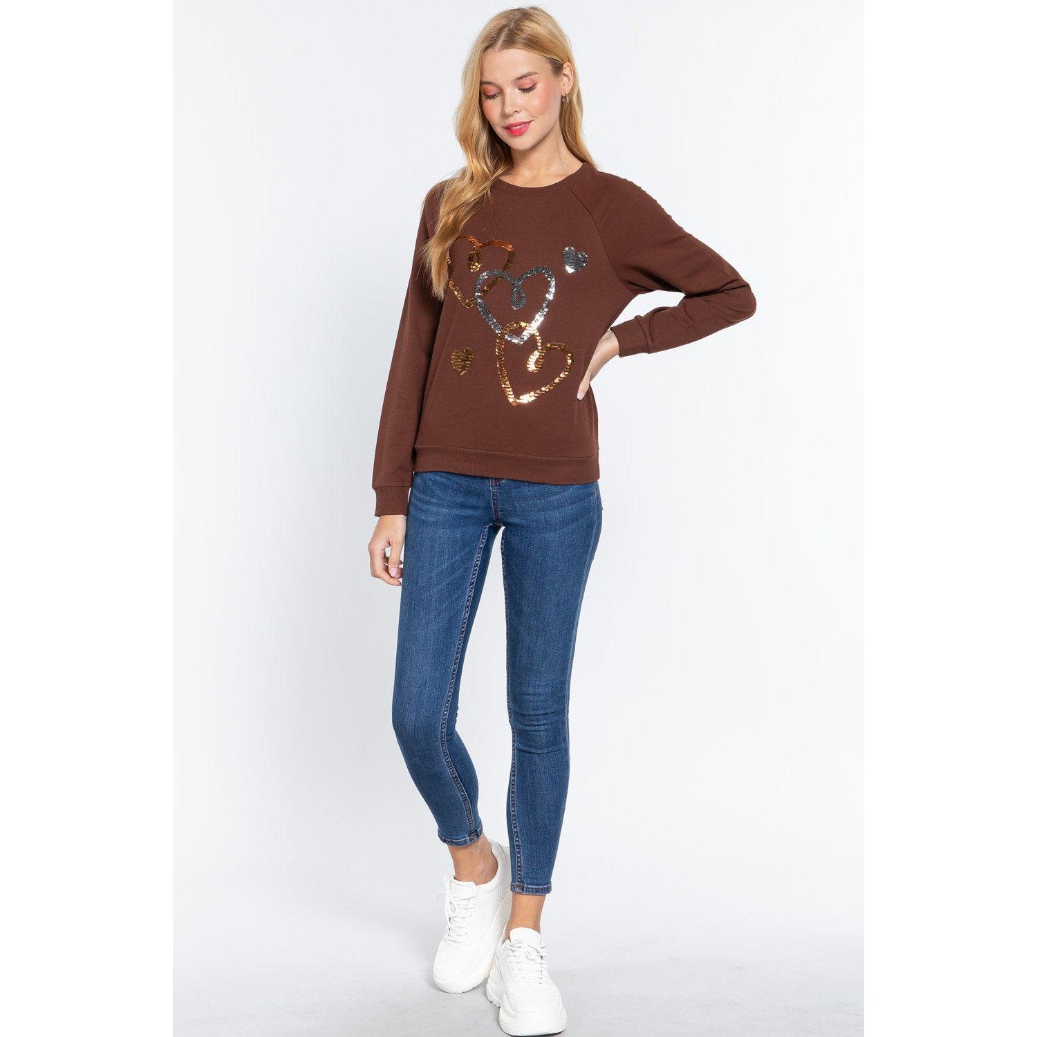 Sequins French Terry Pullover Top