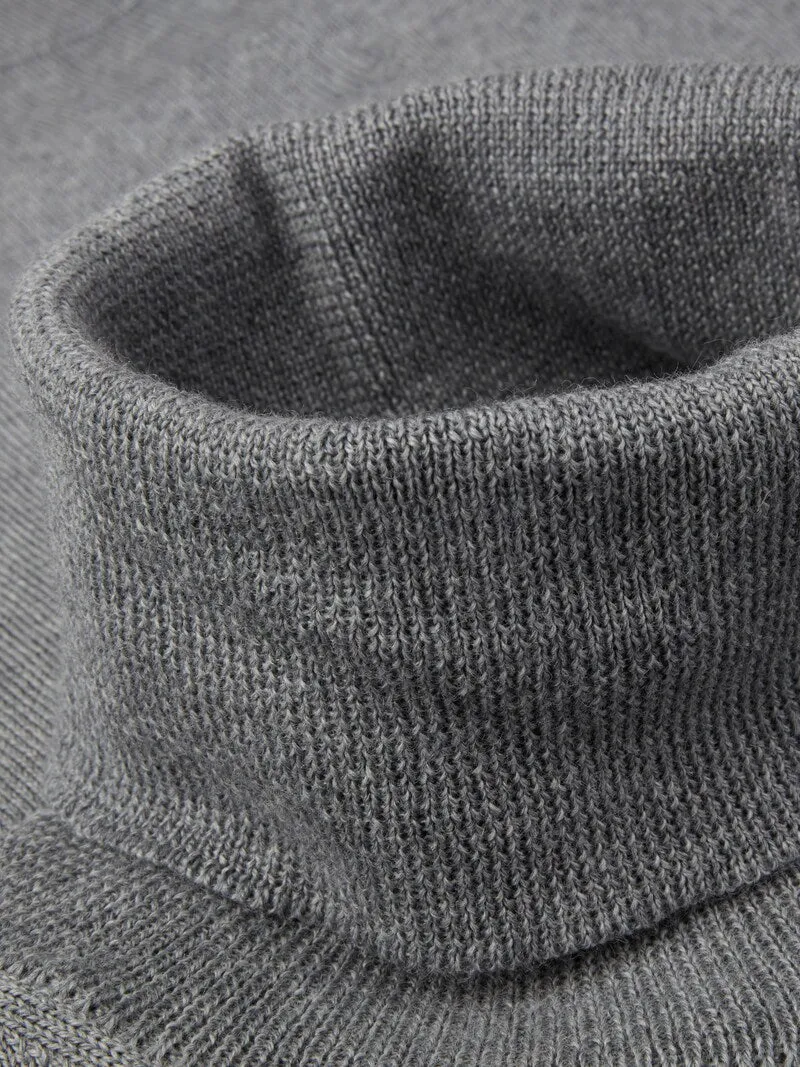 Silja merino roll neck, grey basic