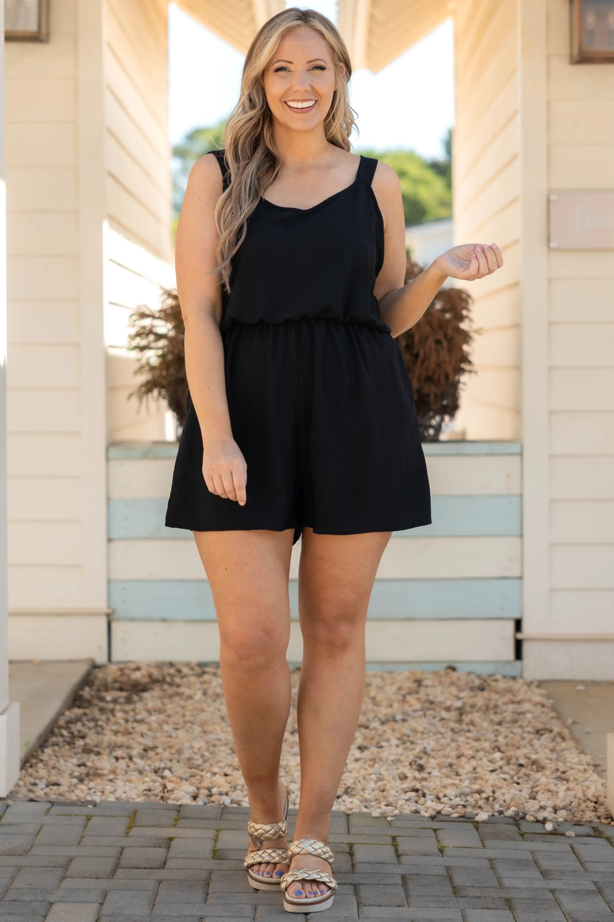 Simple Romper, Black