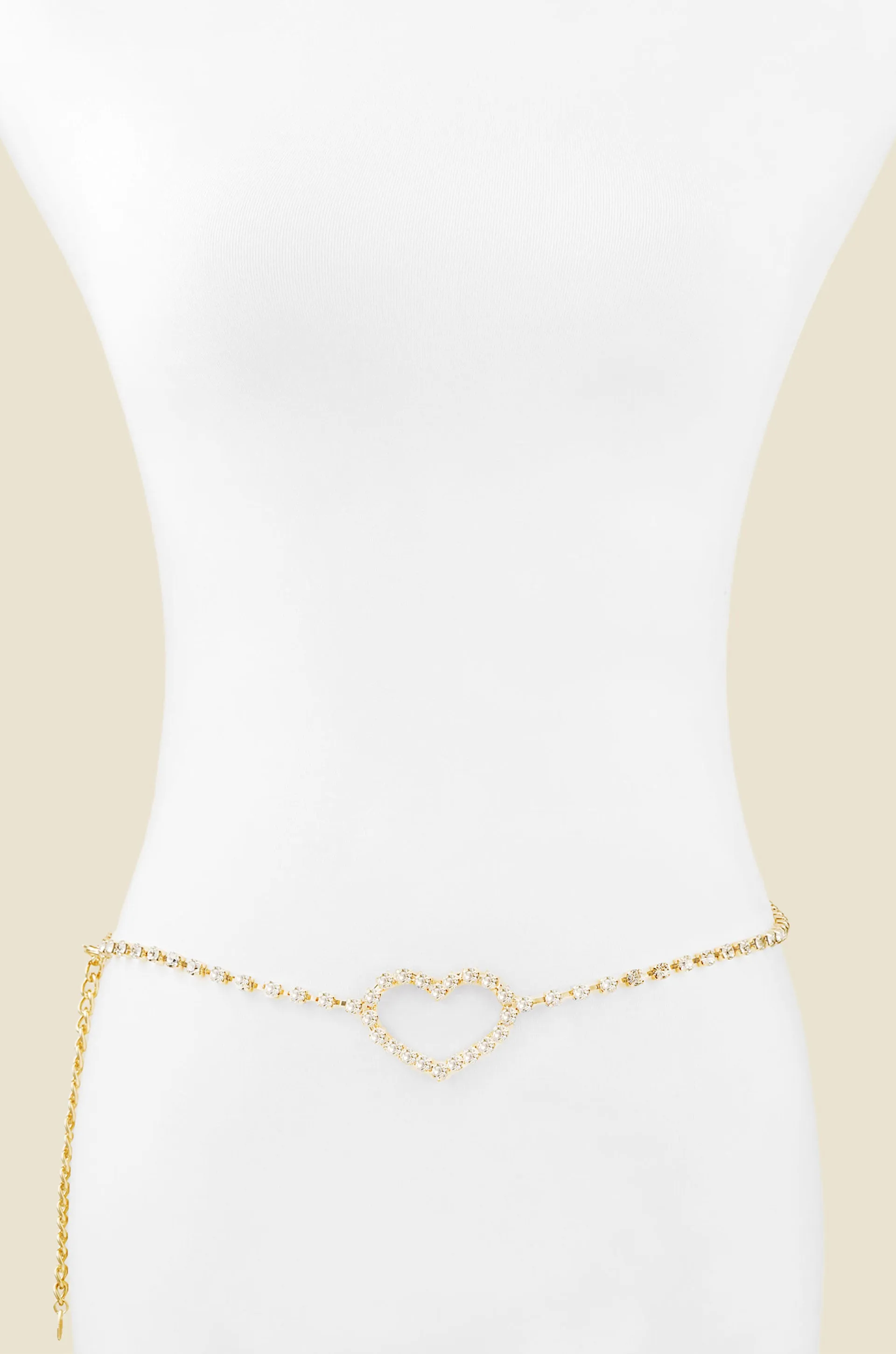 Single Crystal Chain Heart Belt