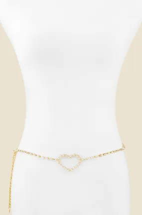 Single Crystal Chain Heart Belt