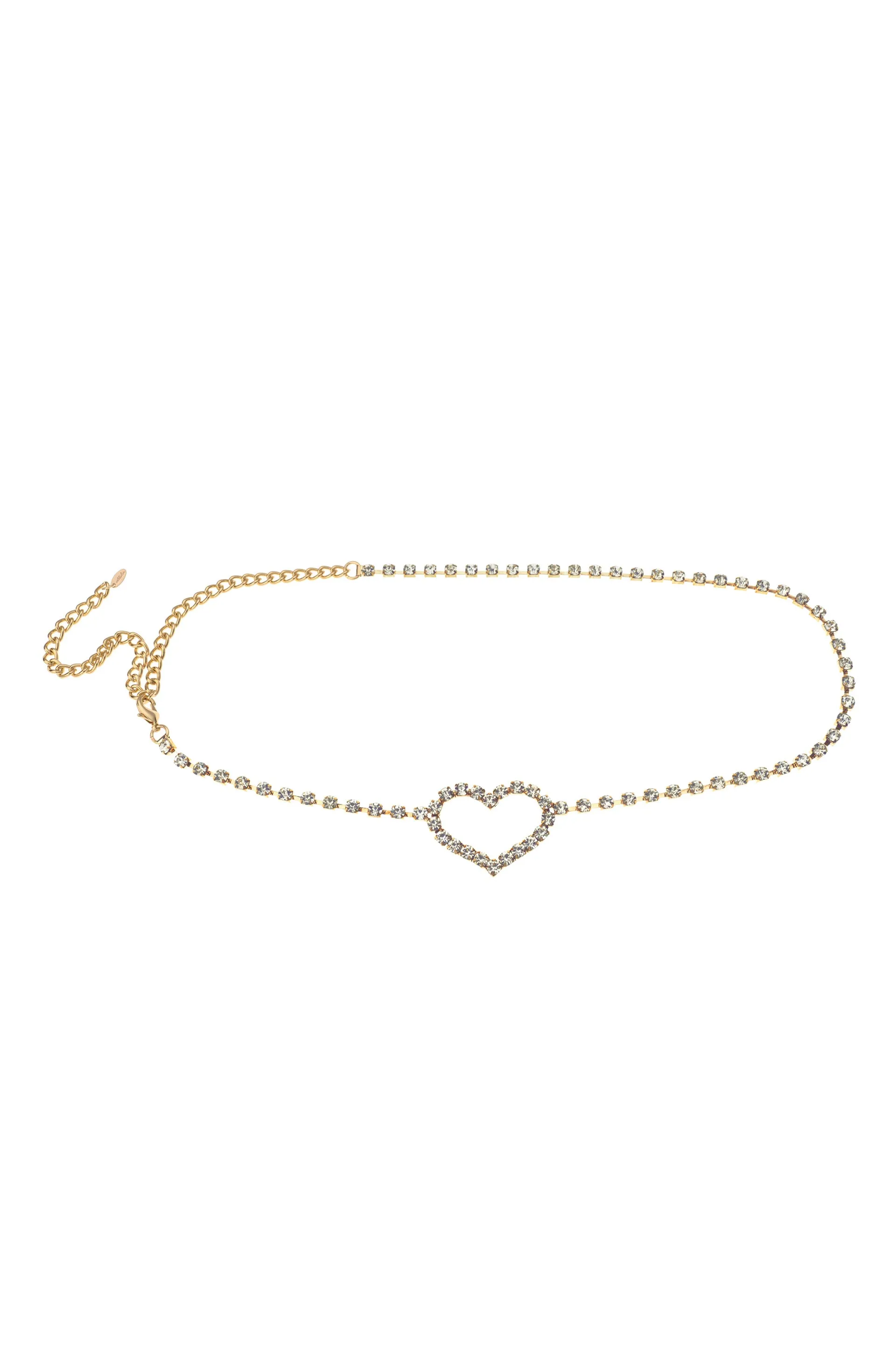 Single Crystal Chain Heart Belt