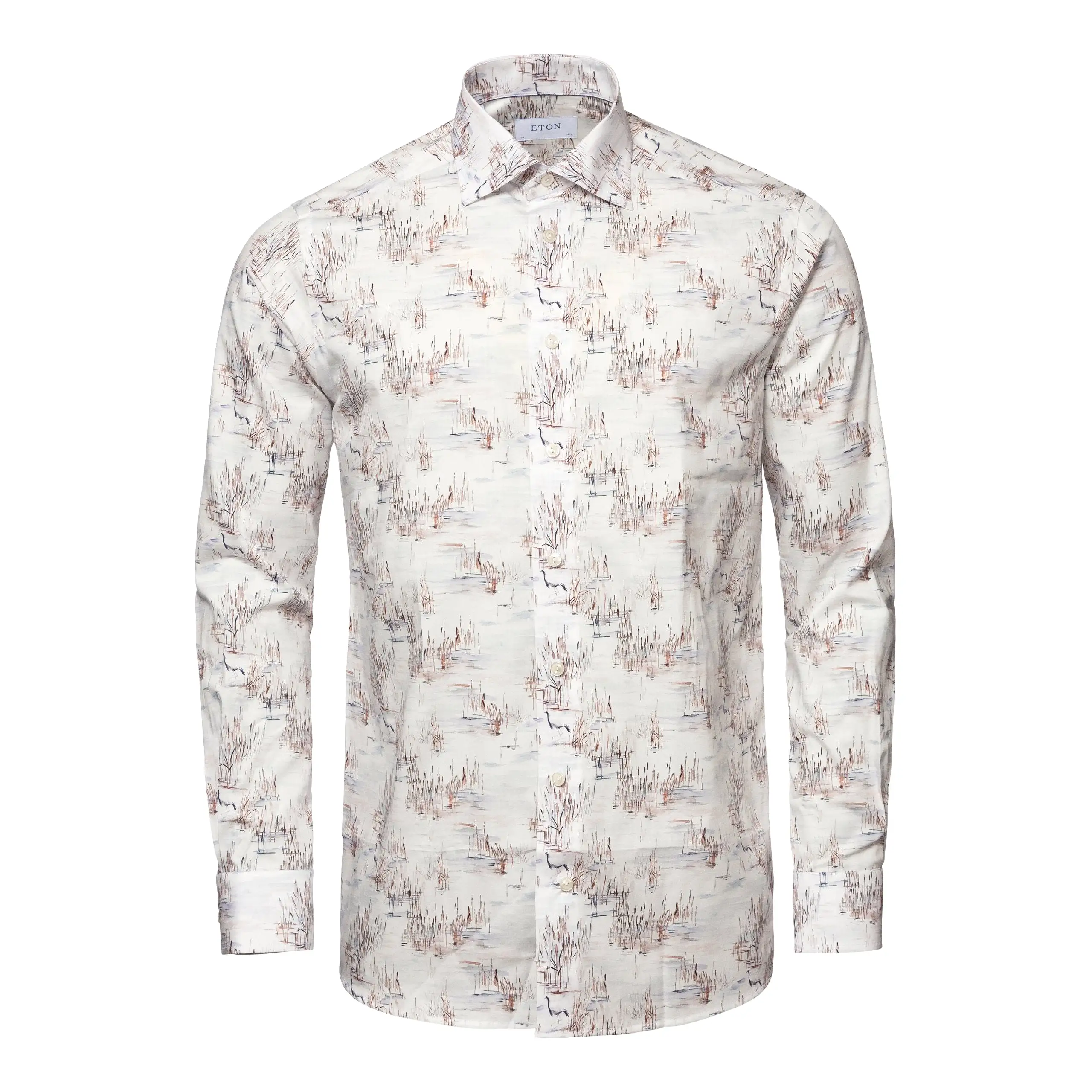 Slim Fit - Crane Print Signature Twill Shirt