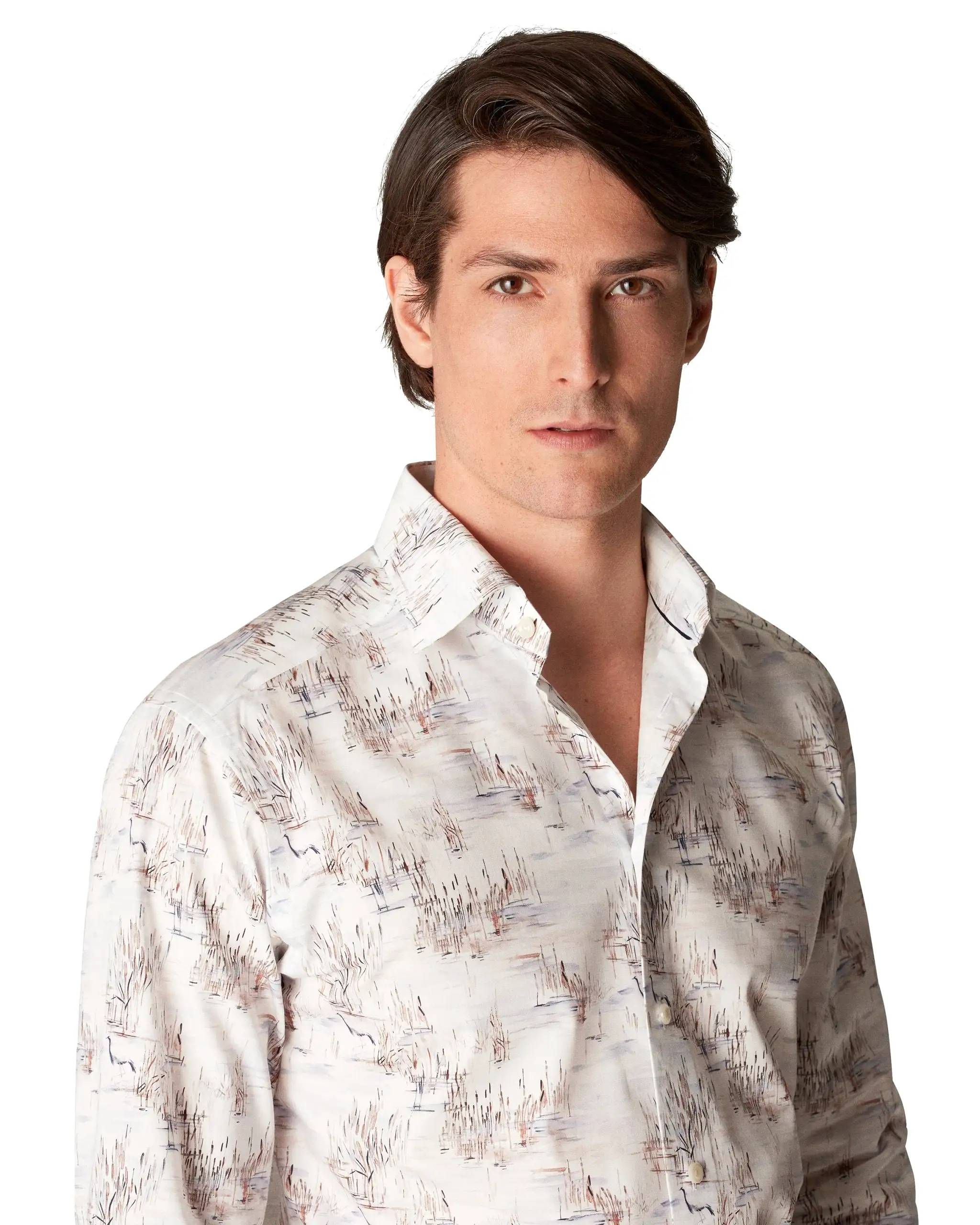 Slim Fit - Crane Print Signature Twill Shirt