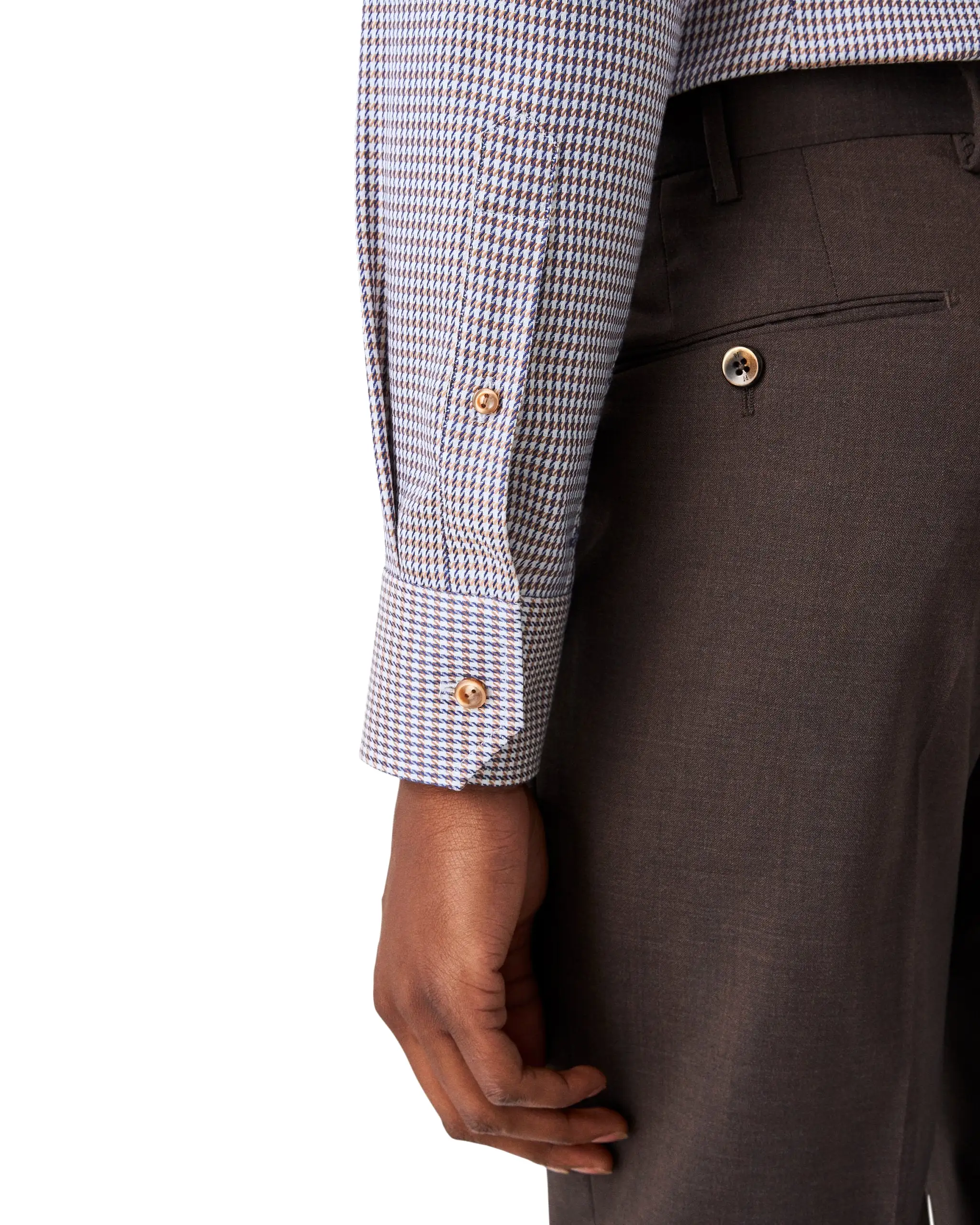 Slim Fit - Houndstooth Print Signature Twill Shirt