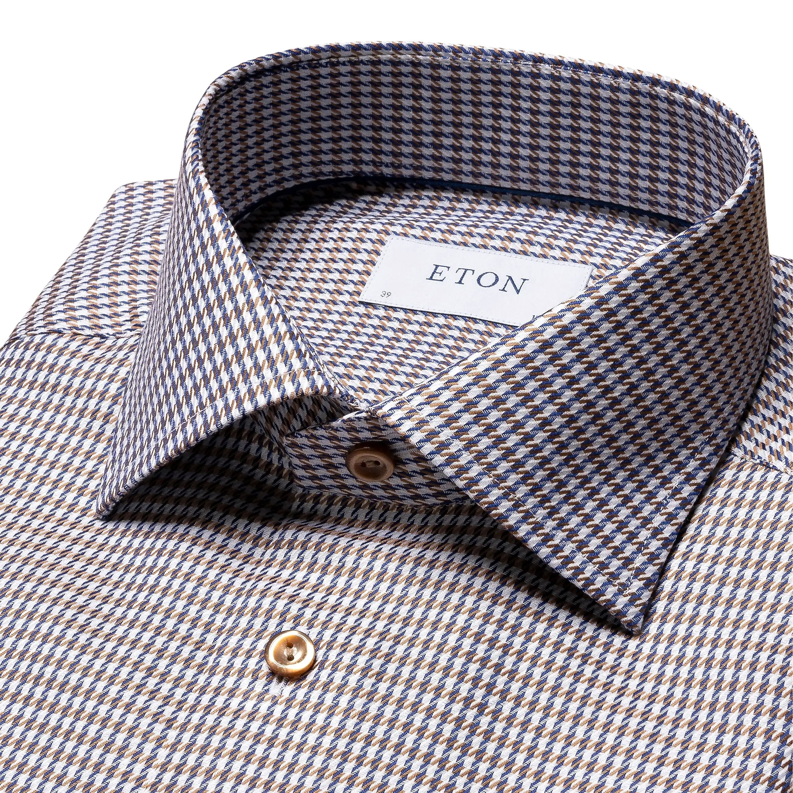 Slim Fit - Houndstooth Print Signature Twill Shirt