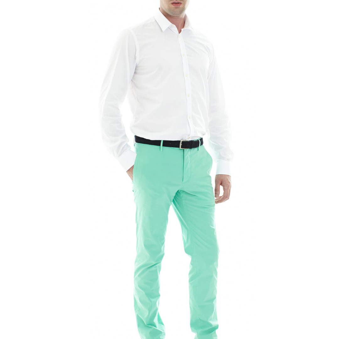 SLIM POPLIN PANT GREEN