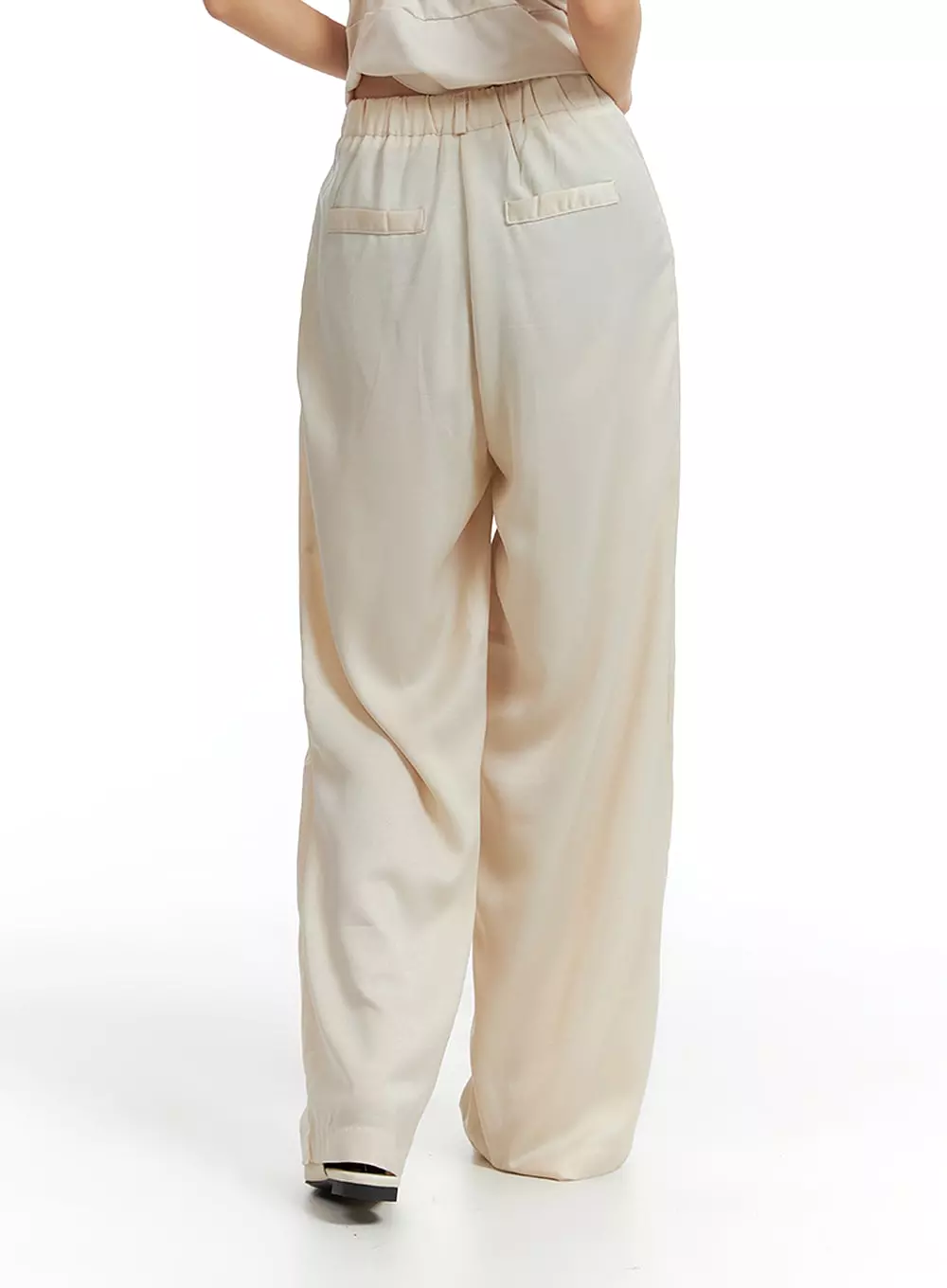 Solid Wide Leg Trousers IF402