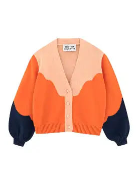 Summer Red Nora Colour Block Cardigan