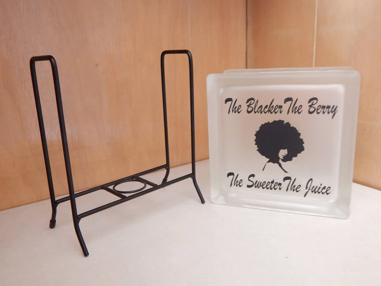 The Blacker The Berry Sweeter The Juice Glass Block Afrocentric Home Decor Planter Change Holder