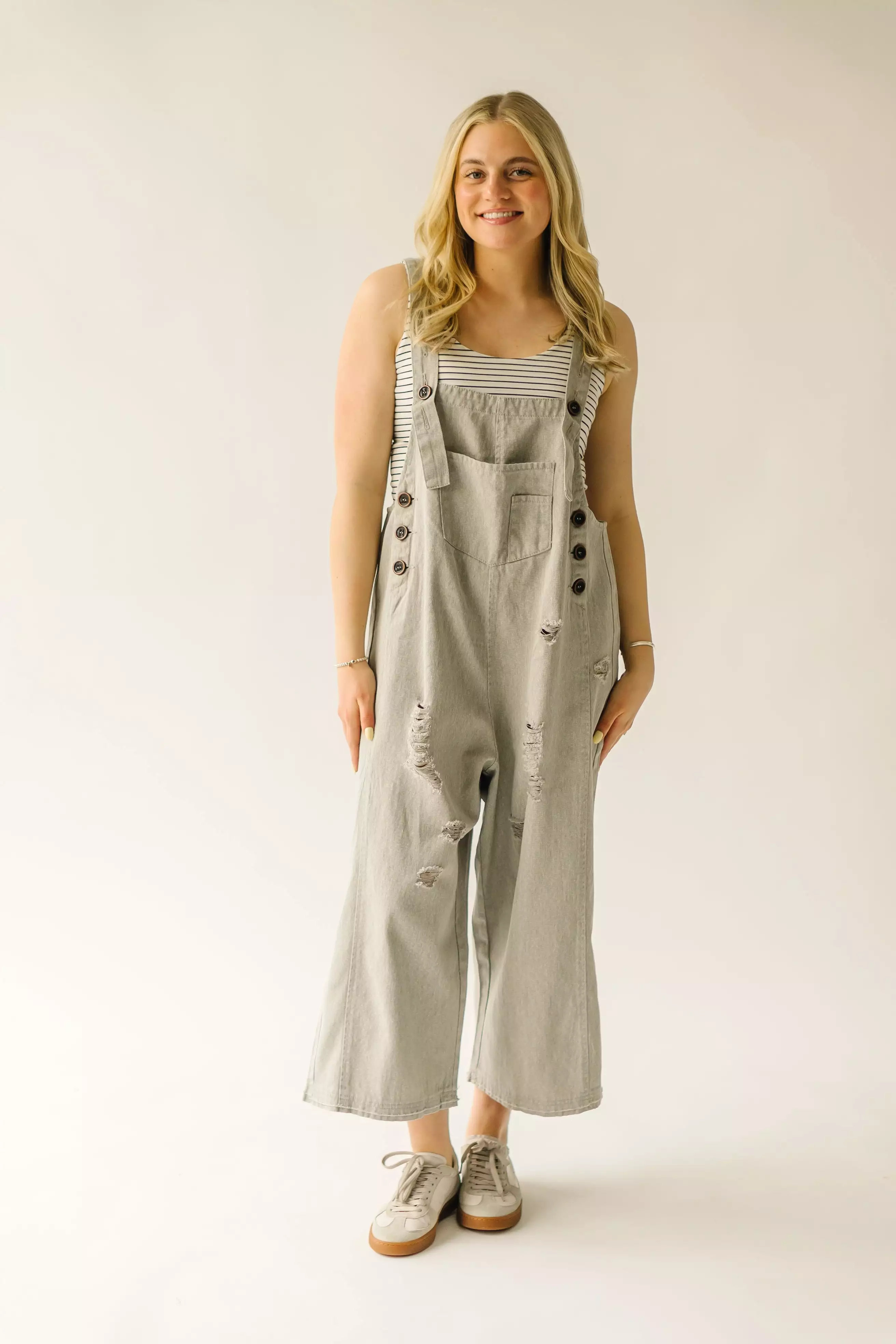 The Quentin Wide Leg Jumpsuit in Stone