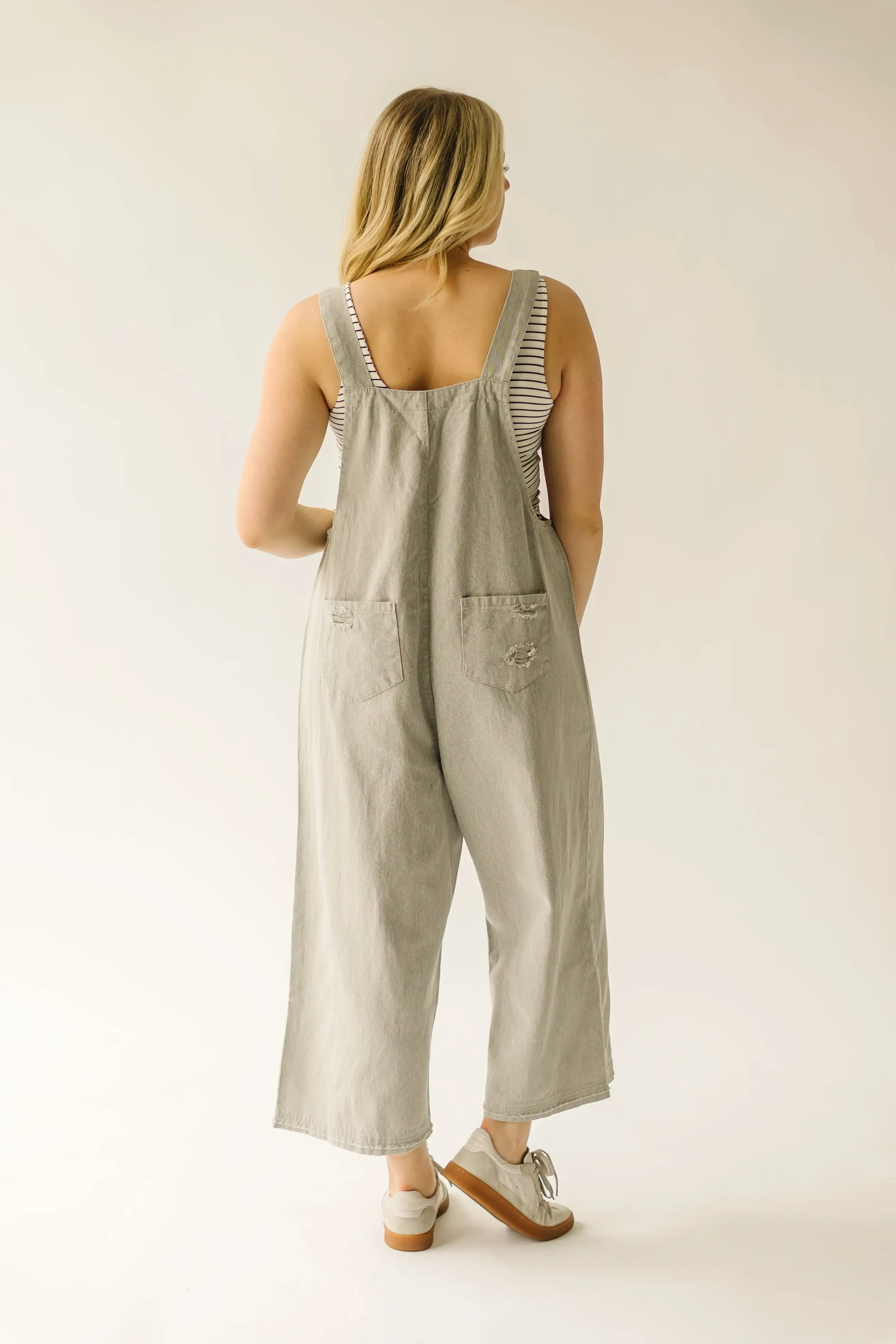 The Quentin Wide Leg Jumpsuit in Stone