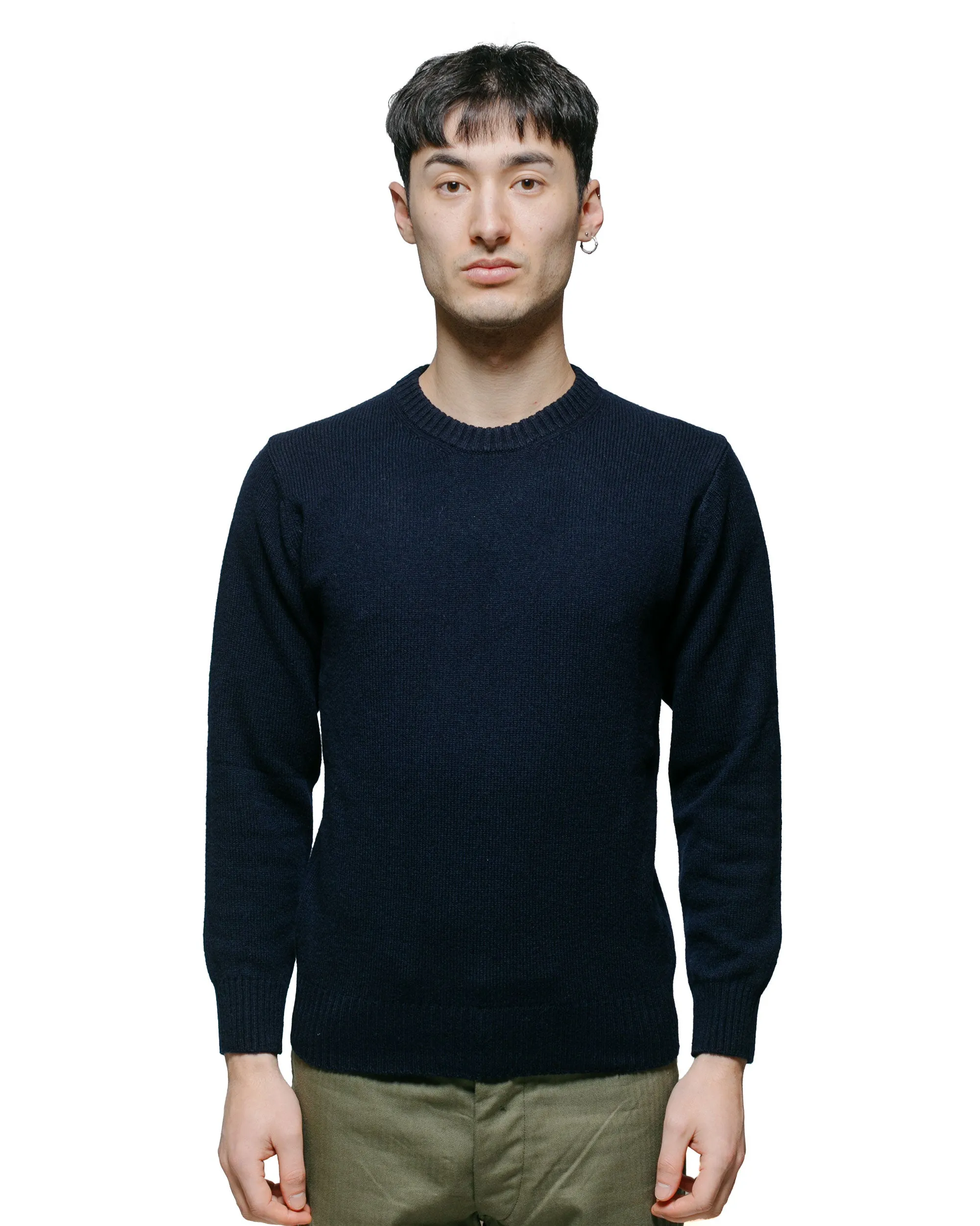 The Real McCoy's MC21114 Wool Crewneck Sweater Navy