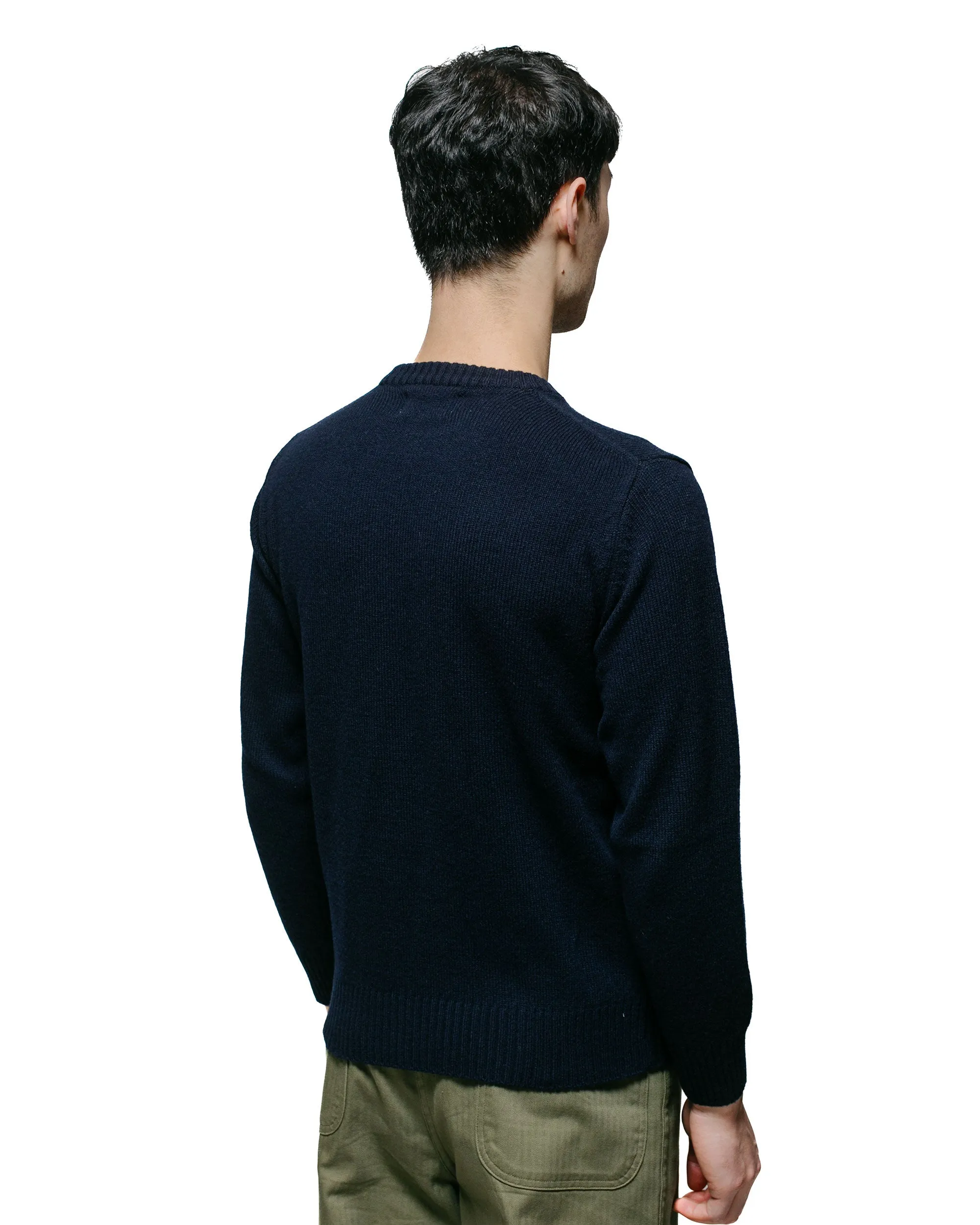 The Real McCoy's MC21114 Wool Crewneck Sweater Navy