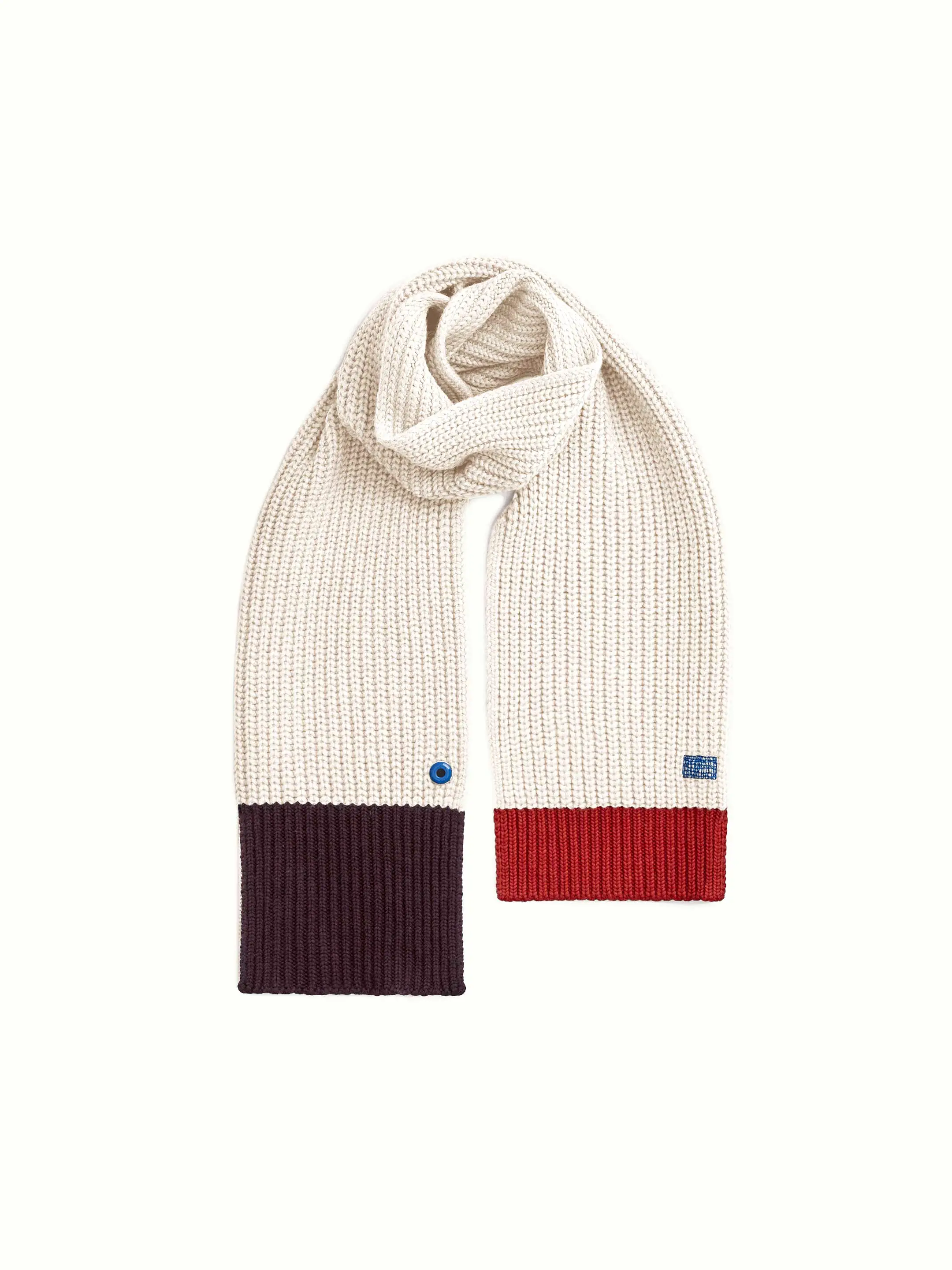 The Scarf - Almond White Block